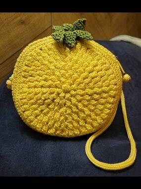 The Sak Pineapple Shaped Crossbody Bag with Green Leaf Accent